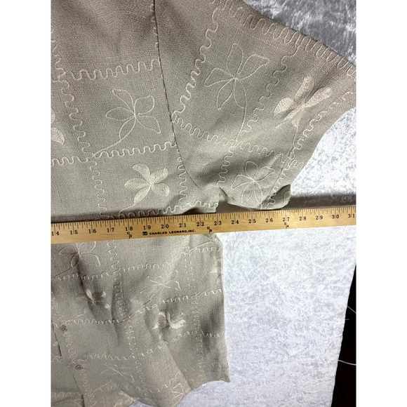 Malibu By Drill Clothing Co Mens Short Sleeve Button Up Shirt Tan Floral Large - Picture 6 of 8